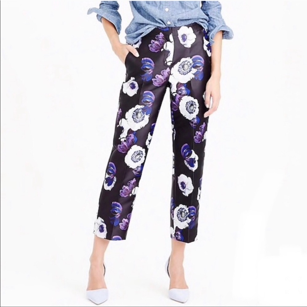 J.Crew Purple Floral Patio Pant